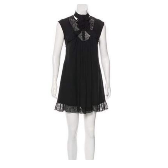 Mayle Dresses & Skirts - Mayle High Neck Black 100% Silk Dress Size 4